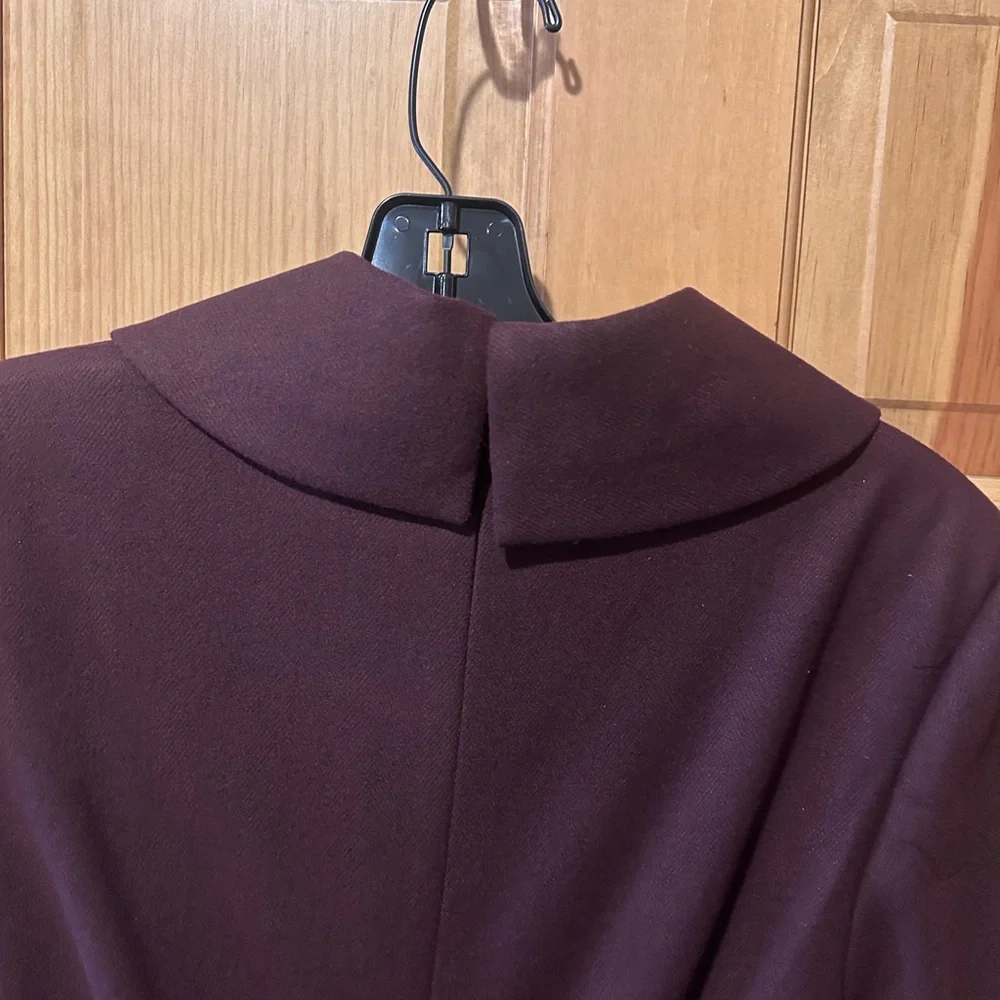 Badgley Mischka Wine Midi Dress Belted High Neck Elegant Cocktail size 10 NWT - Picture 9 of 11